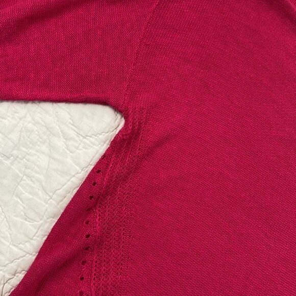 Anthropologie Knit Linen Blend Fuchsia Crewneck Sweater size XS - Picture 4 of 7